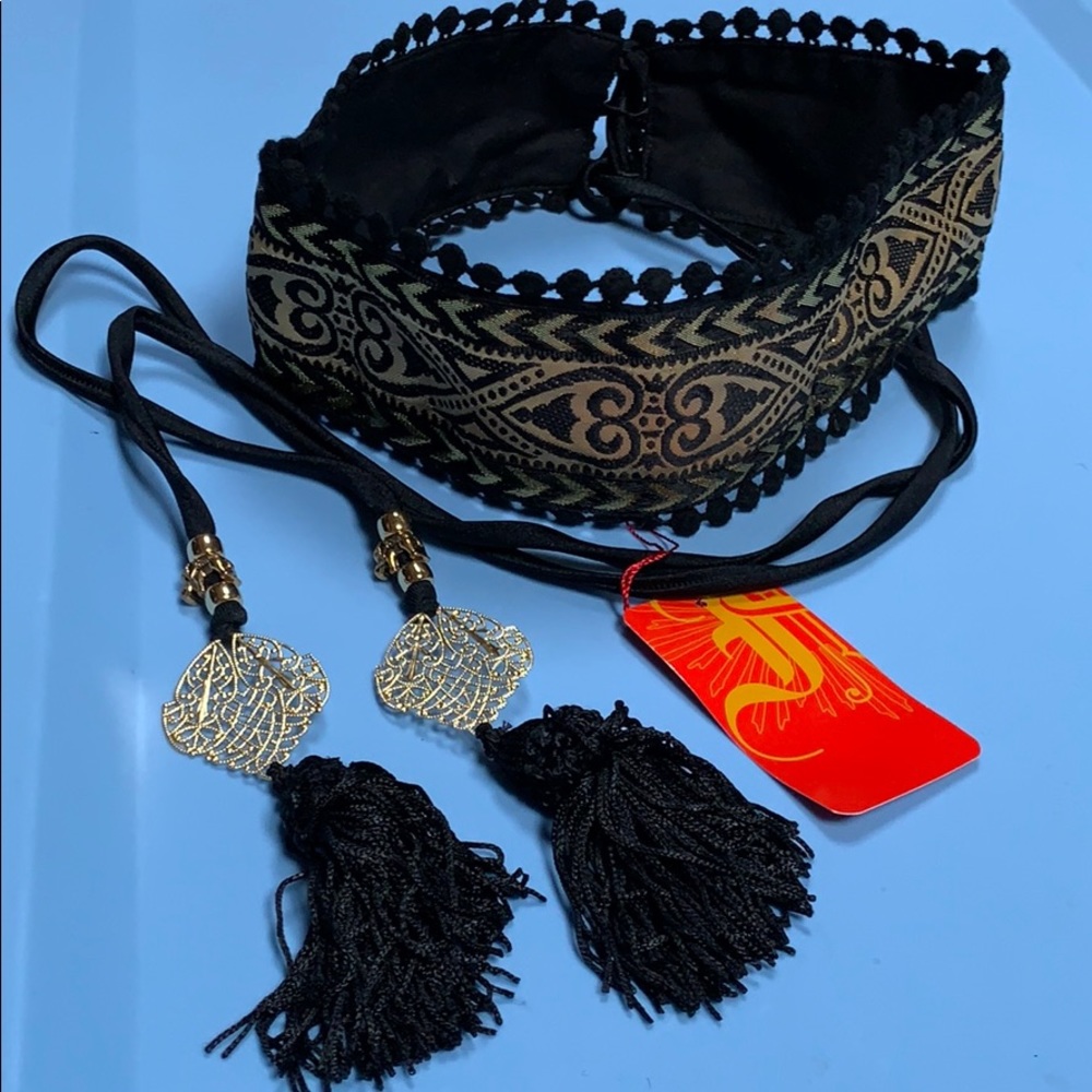 Ingwa Melero Ira belt. Size XS. Black & gold. NWT! - Picture 2 of 8